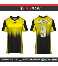 YELLOW BLACK FADES  SOCCER JERSEYS
